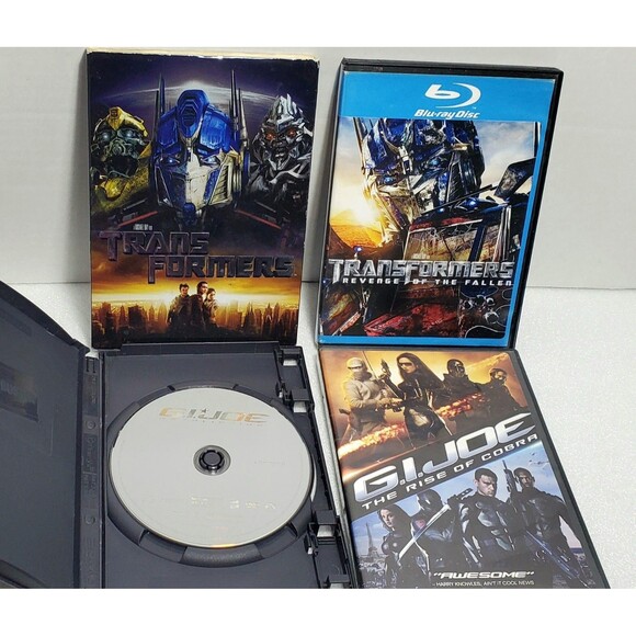 Transformers & GI Joe 4-Movie DVD Blu-ray Lot - Plays, Some Scratches - Picture 1 of 12